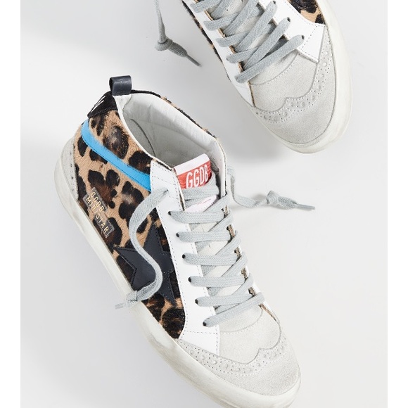 Golden Goose Mid Star Sneaker Leopard Pony 38 NIB - Picture 2 of 8